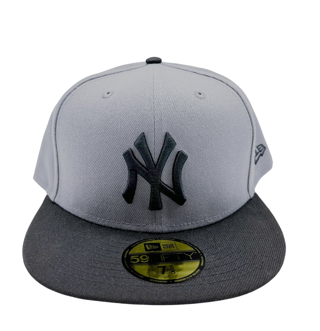 5950 YANKEES BLACK ON GREY FITTED HAT