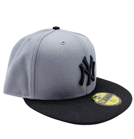 5950 YANKEES BLACK ON GREY FITTED HAT